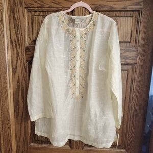 Susan Bristol Pale yellow blouse 2X NWT